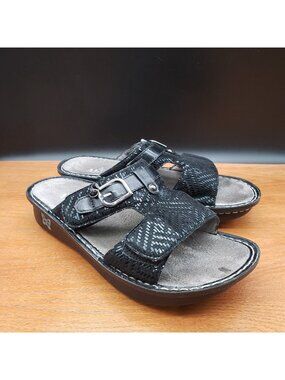 Alegria Size 40 EU 9.5 US Peggy Black Dazzler Slide Comfort Sandals PEG-540